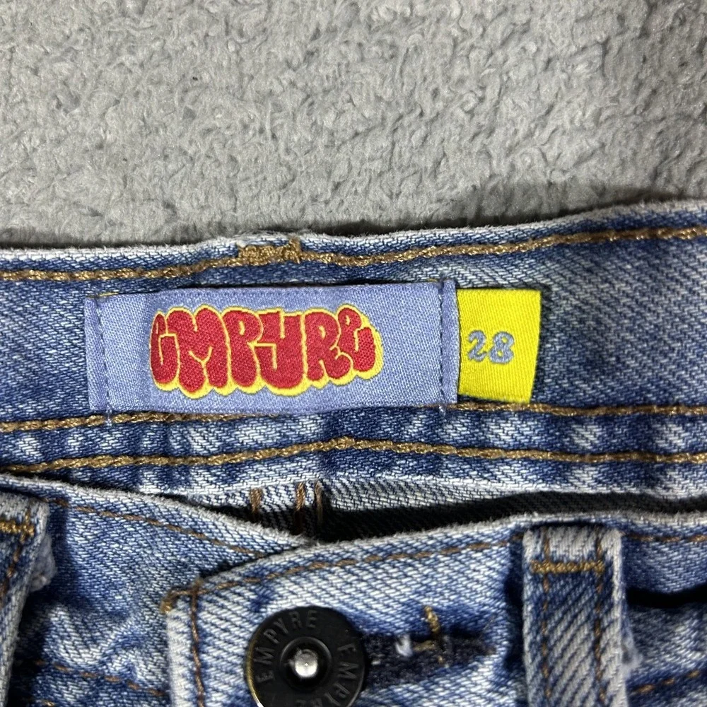 Empyre Women's 28 Jean Shorts Vintage Y2K Blue Denim Skater #3372 - Picture 2 of 8